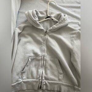 small white crop top jacket from brandy melville